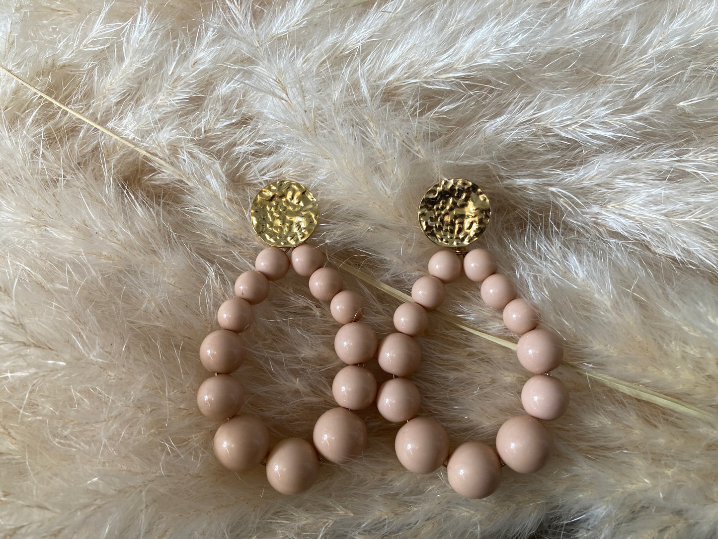 Boucles d'oreilles Perles beige